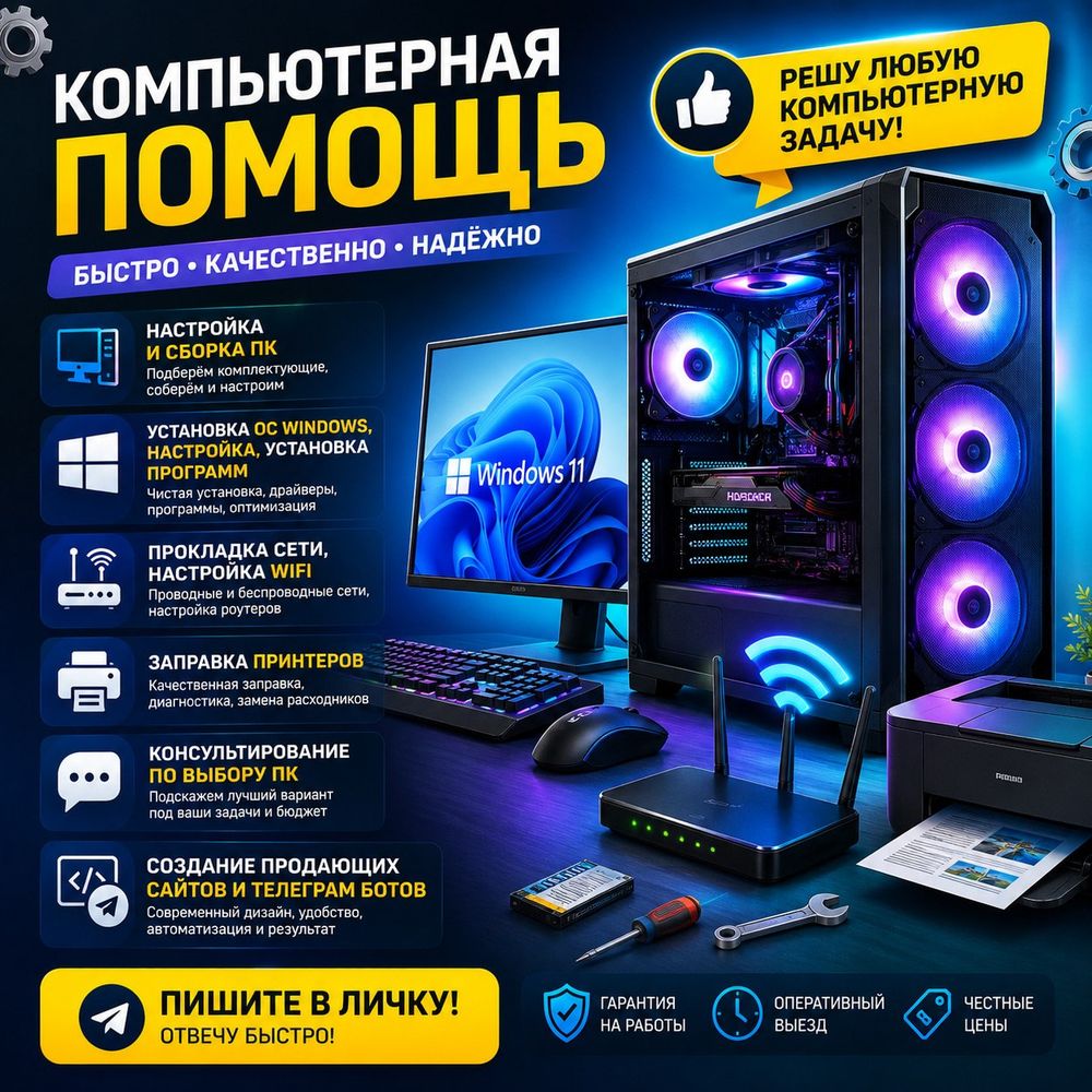 Компьютерная помощь: сборка, настройка ПК, интернет, Windows — 1