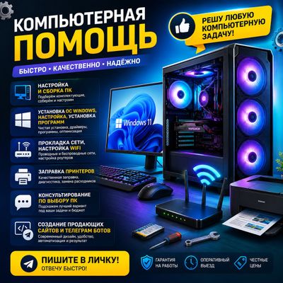 Компьютерная помощь: сборка, настройка ПК, интернет, Windows