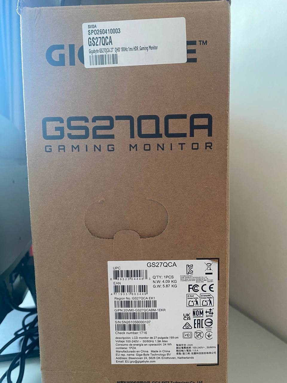 Игровой монитор GIGABYTE GS27QCA 27 дюймов — 3