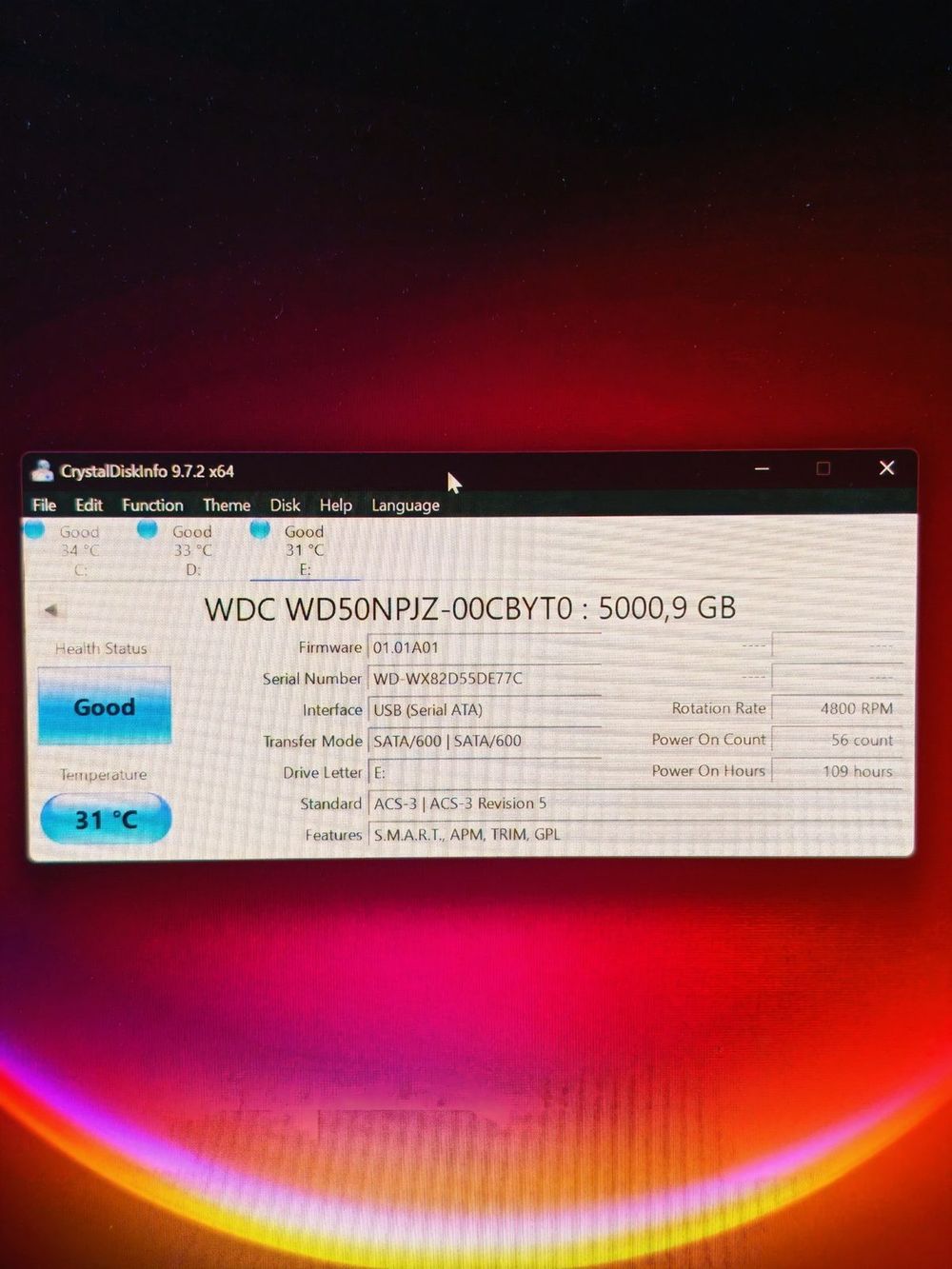 Защищённый внешний HDD 5TB — 5