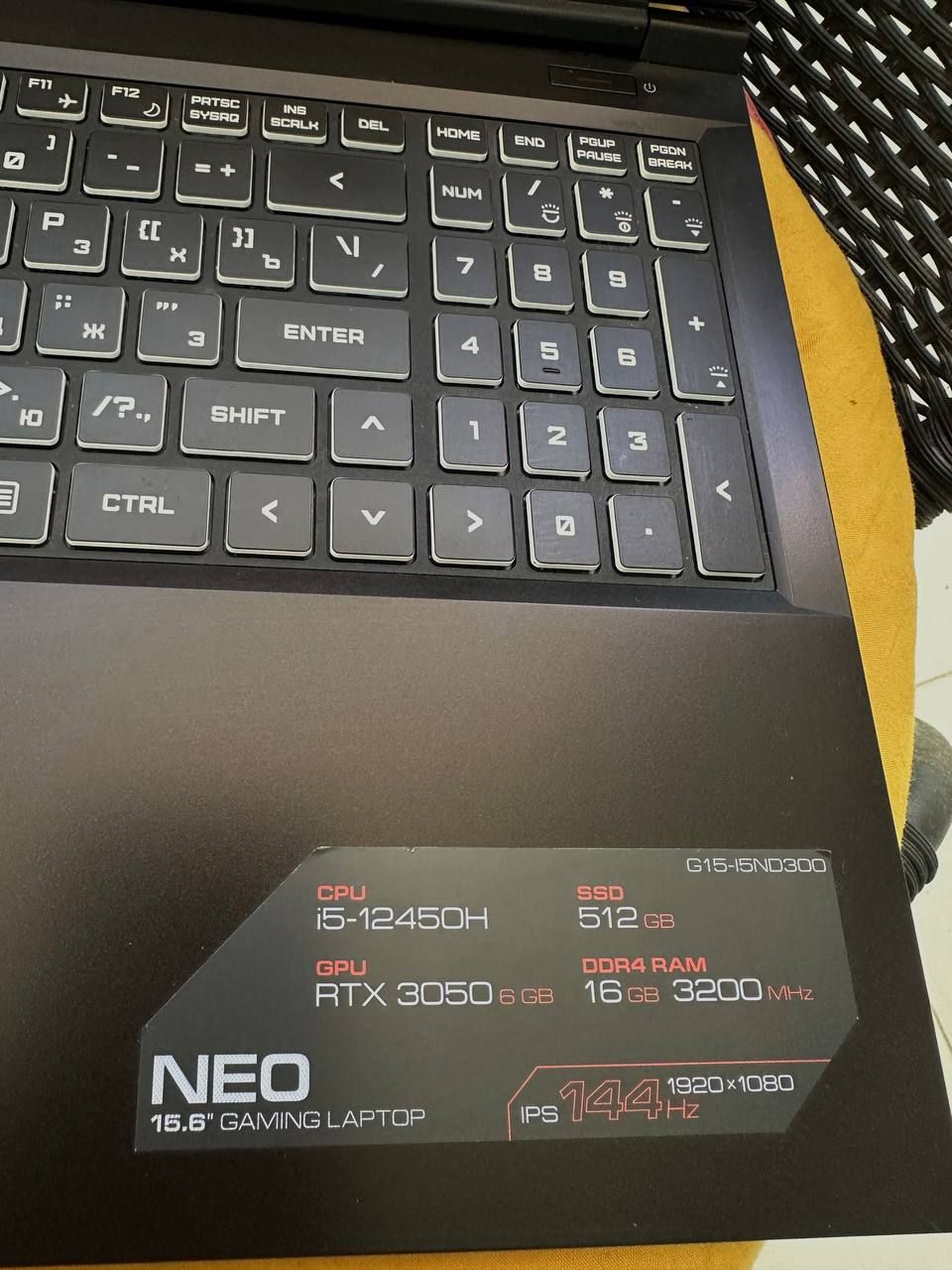 ARDOR NEO Gaming Laptop i5-12450H RTX 3050 — 5